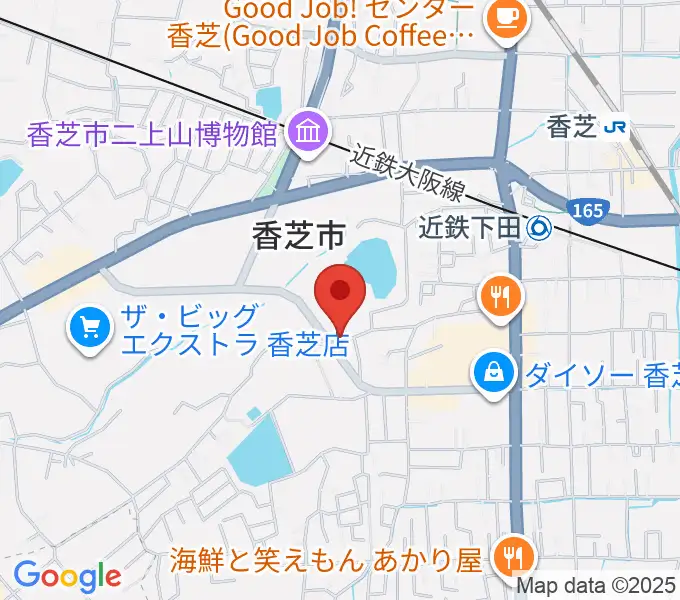 香芝市モナミホールの地図
