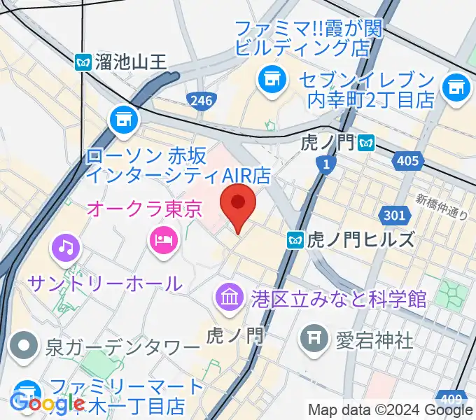 ニッショーホールの地図