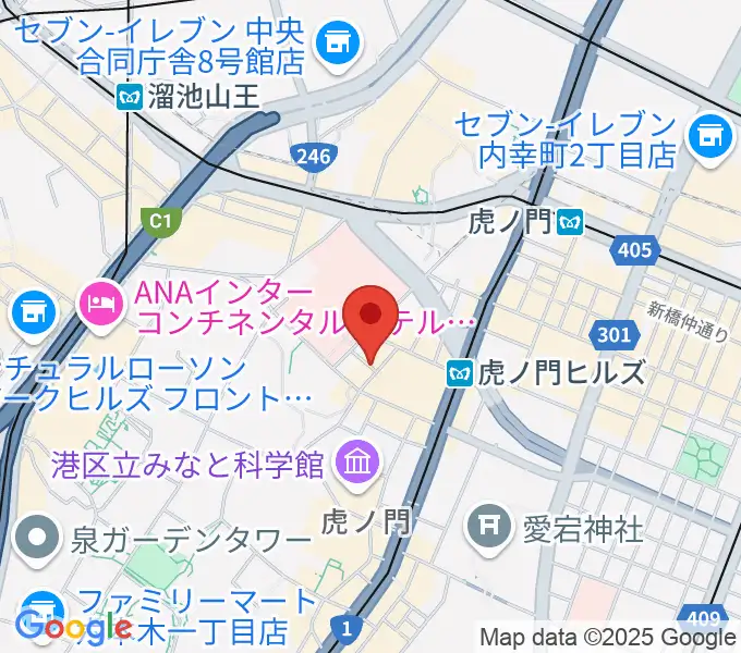 ニッショーホールの地図