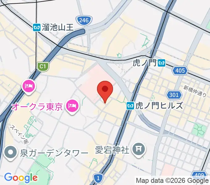 ニッショーホールの地図