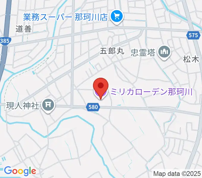 ミリカローデン那珂川の地図