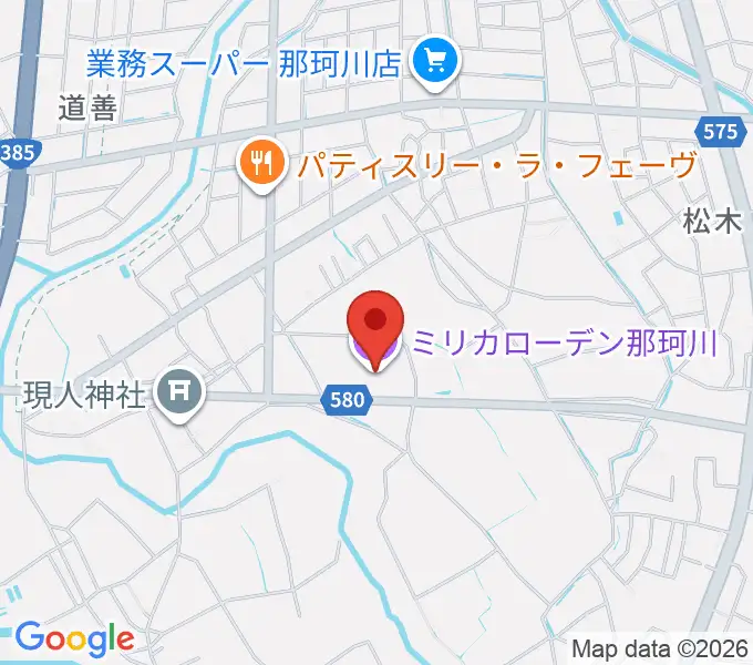 ミリカローデン那珂川の地図