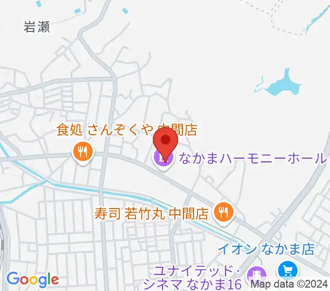 なかまハーモニーホールの地図