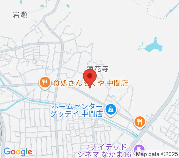 なかまハーモニーホールの地図