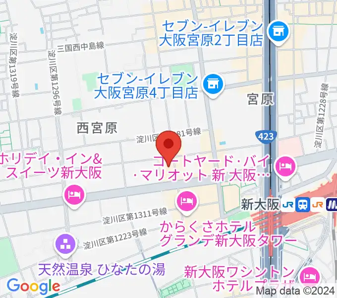 村松楽器 大阪店の地図