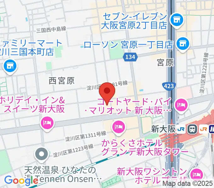 村松楽器 大阪店の地図