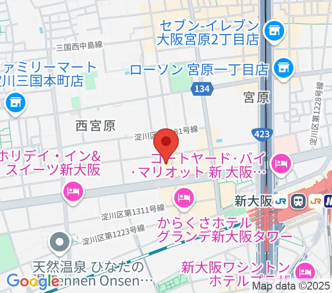 村松楽器 大阪店の地図