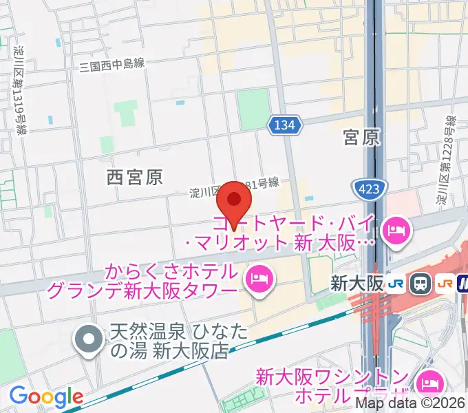 村松楽器 大阪店の地図