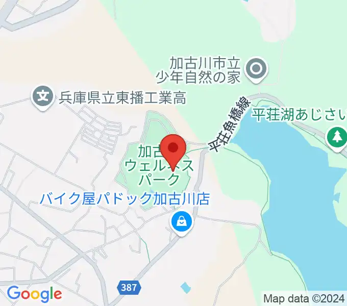 加古川ウェルネスパーク アラベスクホールの地図