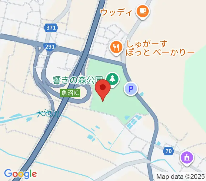 魚沼市響きの森文化会館の地図