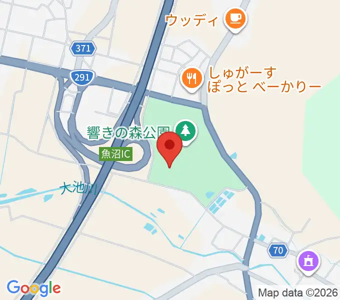 魚沼市響きの森文化会館の地図