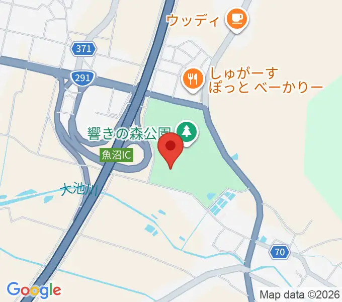 魚沼市響きの森文化会館の地図