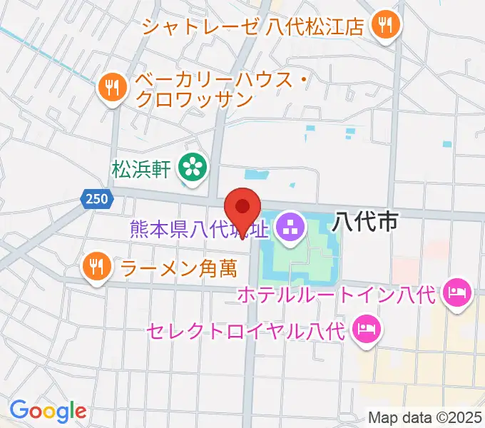 八代市厚生会館ホールの地図
