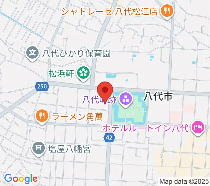 八代市厚生会館ホールの地図