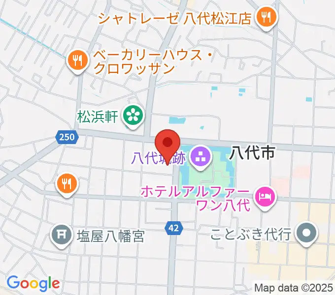 八代市厚生会館ホールの地図