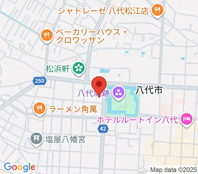 八代市厚生会館ホールの地図