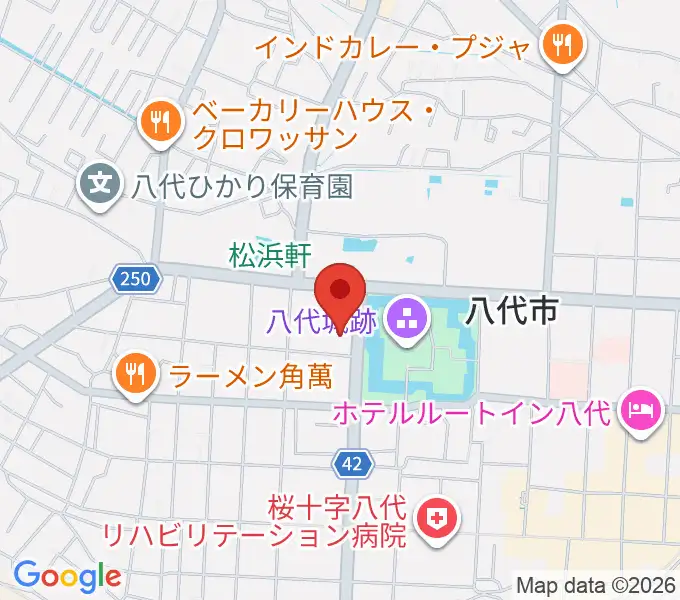 八代市厚生会館ホールの地図