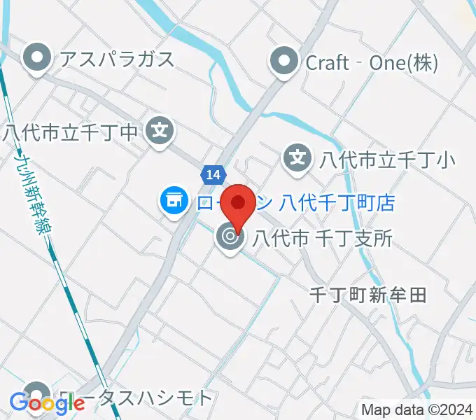 八代市公民館の地図