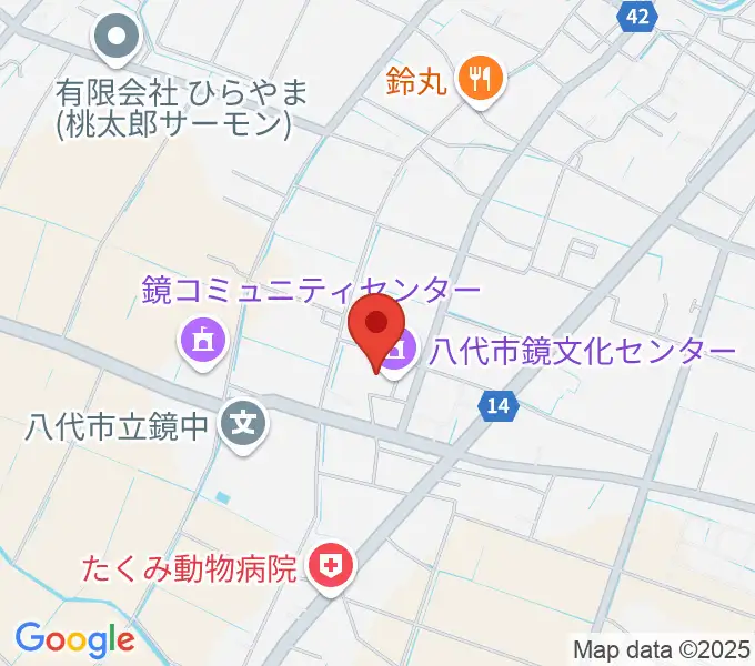 八代市鏡文化センターの地図