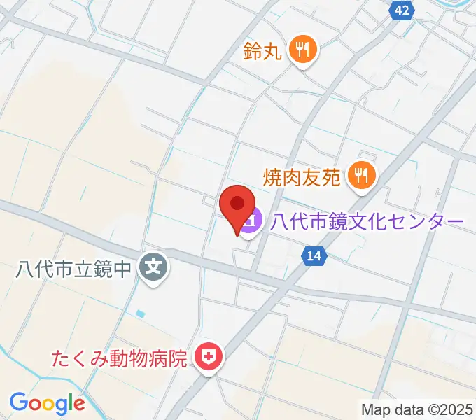 八代市鏡文化センターの地図