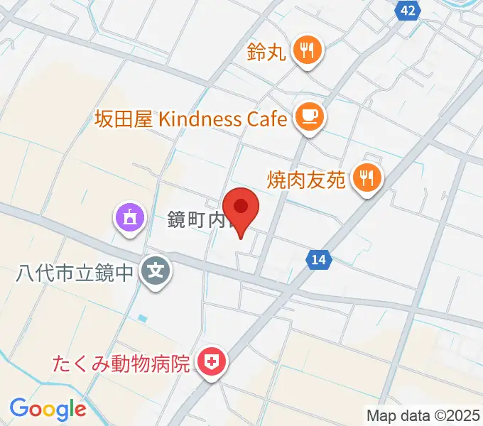 八代市鏡文化センターの地図