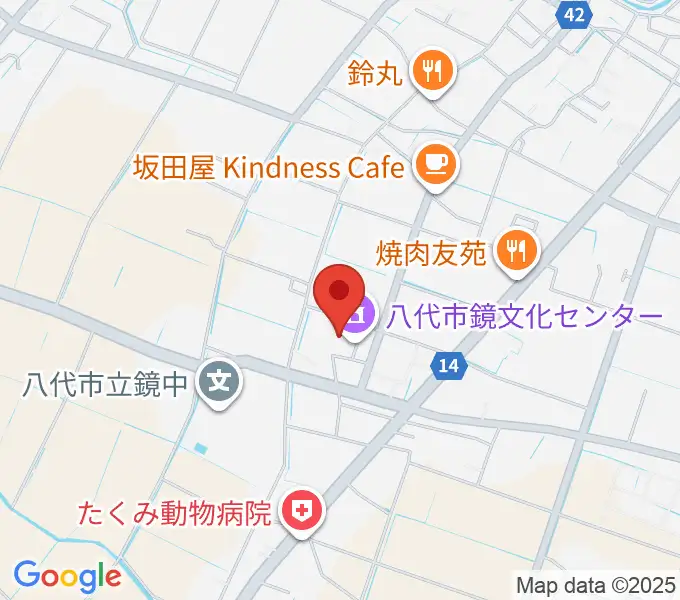 八代市鏡文化センターの地図