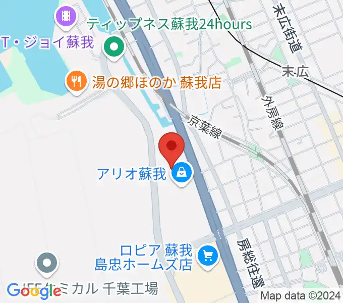 タワーレコード アリオモール蘇我店の地図