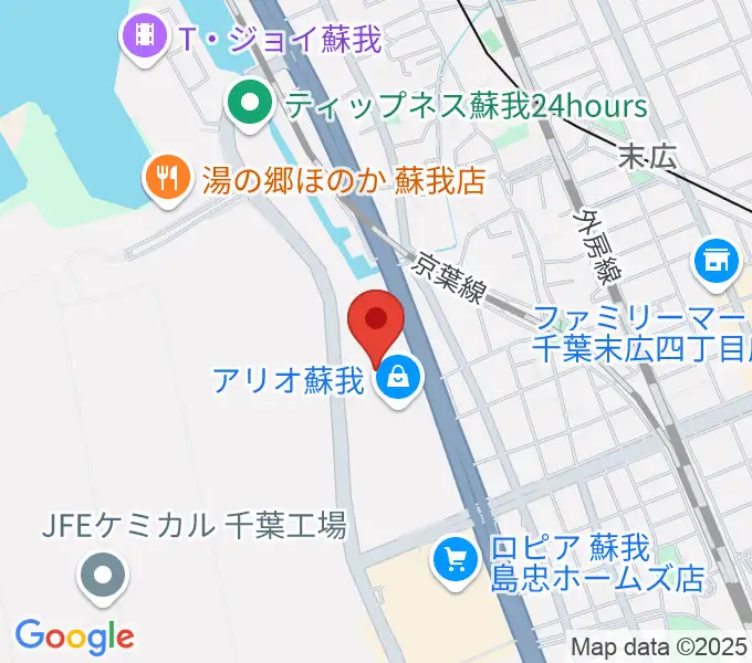 タワーレコード アリオモール蘇我店の地図