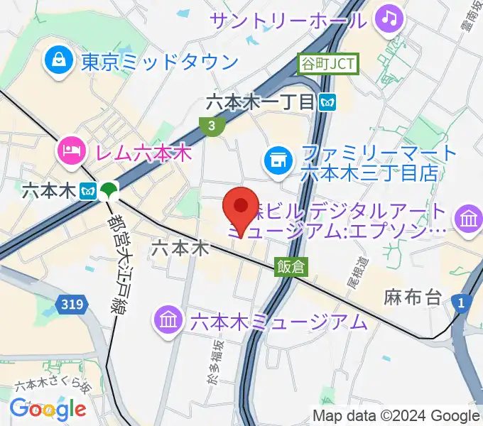 六本木クラップスの地図