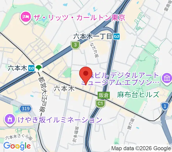 六本木クラップスの地図