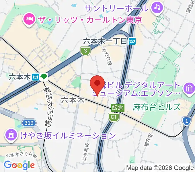 六本木クラップスの地図