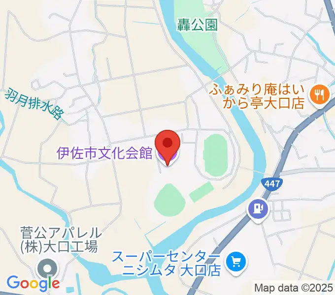 伊佐市文化会館の地図