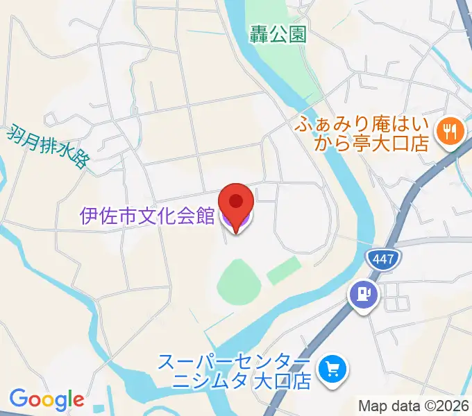 伊佐市文化会館の地図