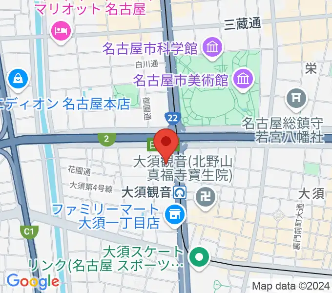 名古屋インターナショナルレジェンドホールの地図