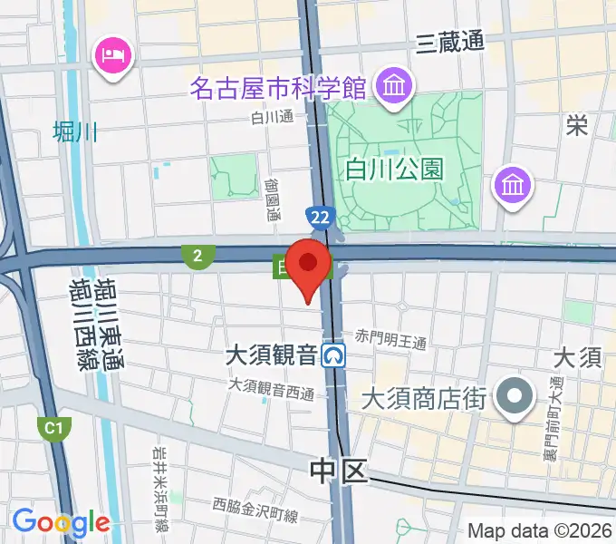 名古屋インターナショナルレジェンドホールの地図
