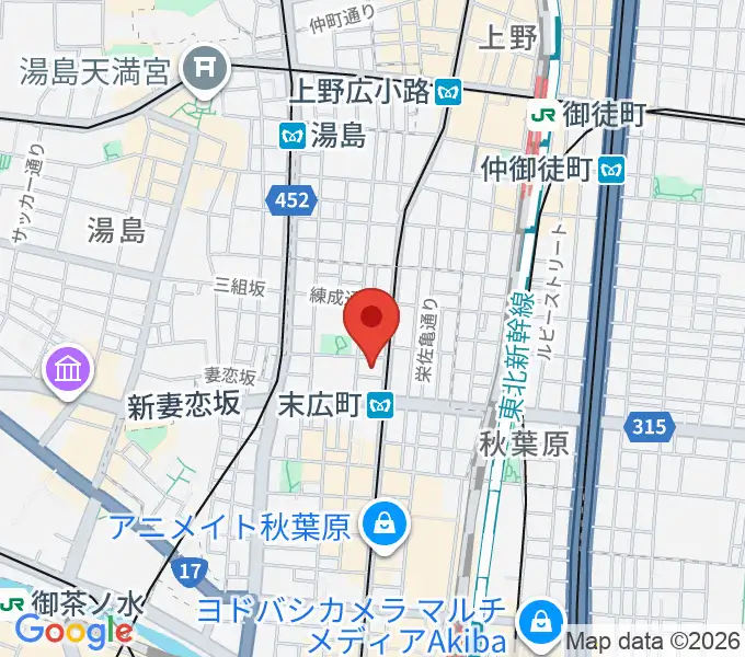 サウンドスタジオノア 秋葉原店の地図