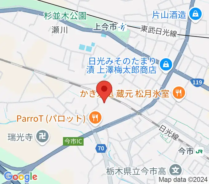 日光市今市文化会館の地図