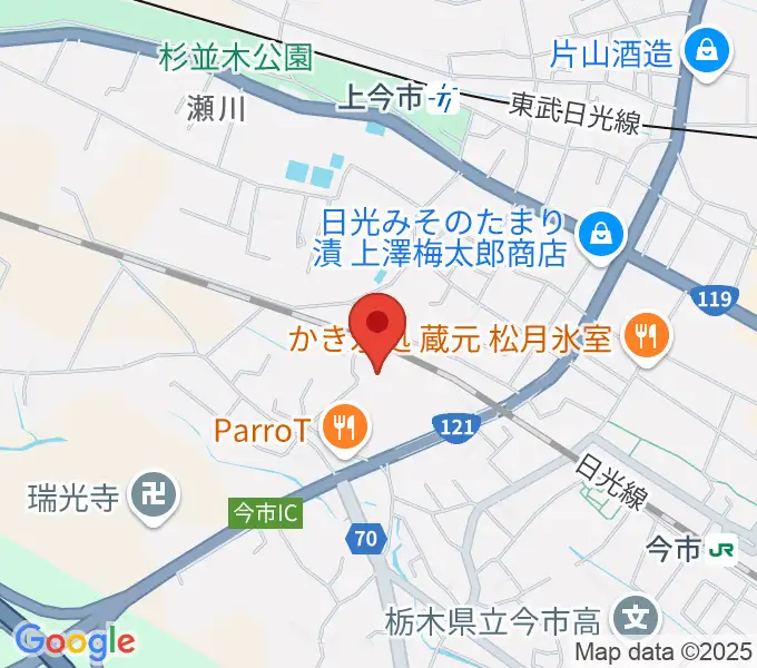 日光市今市文化会館の地図