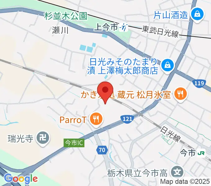 日光市今市文化会館の地図