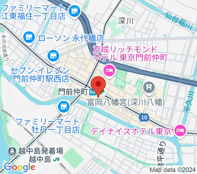 八重洲ピアノ社 門前仲町センターの地図