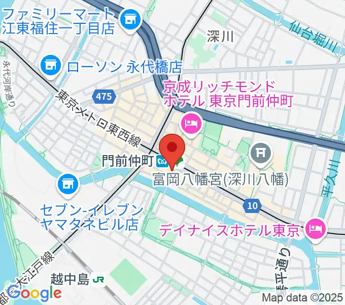 八重洲ピアノ社 門前仲町センターの地図