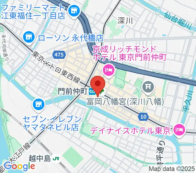 八重洲ピアノ社 門前仲町センターの地図