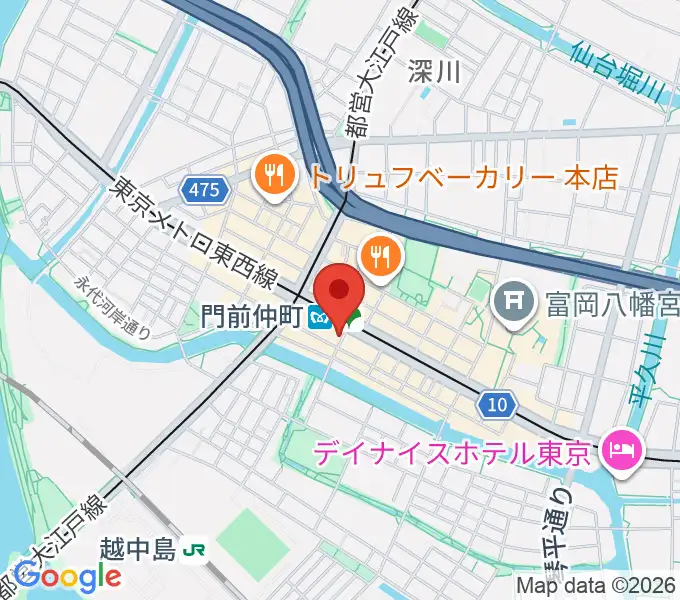 八重洲ピアノ社 門前仲町センターの地図