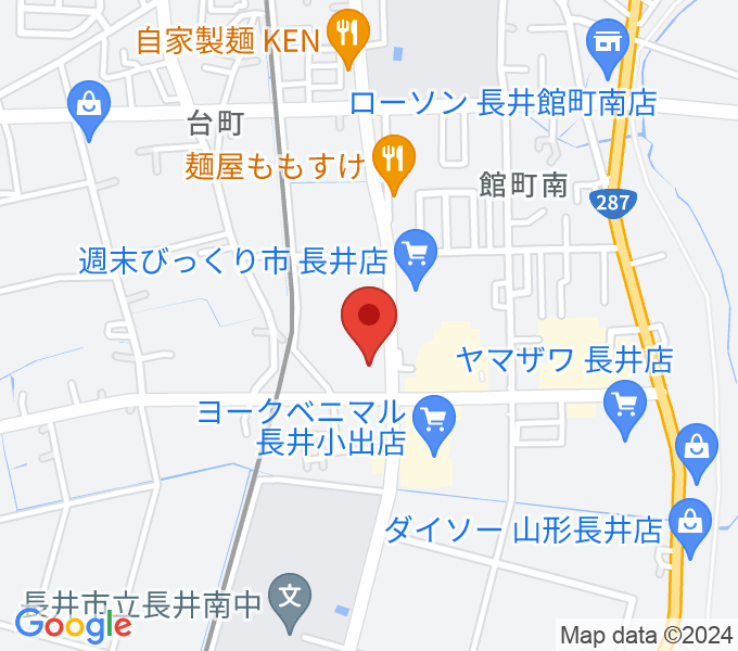 音楽アズム舘 長井本店の場所