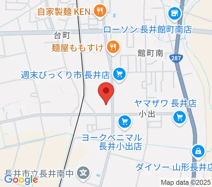 音楽アズム舘 長井本店の地図