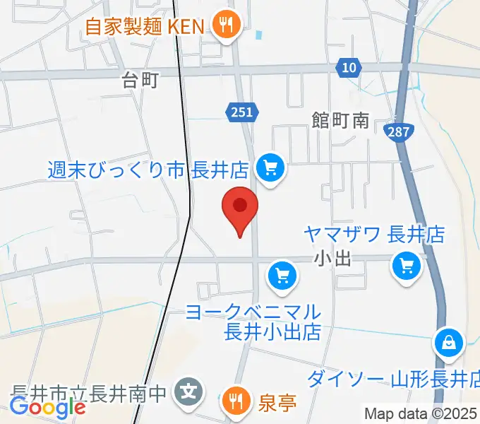 音楽アズム舘 長井本店の地図