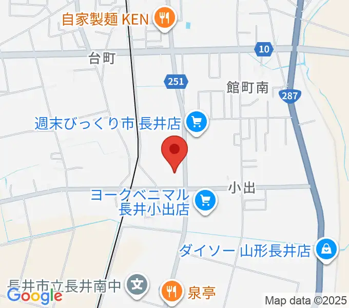 音楽アズム舘 長井本店の地図