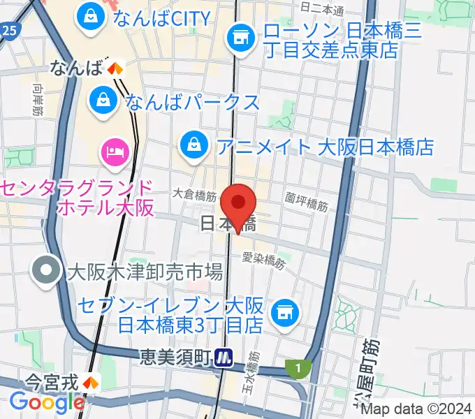 サウンドノート大阪・フェアリーテイルズ大阪の地図