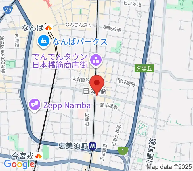 サウンドノート大阪の地図