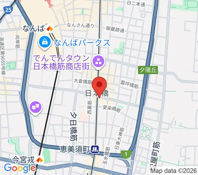 サウンドノート大阪の地図